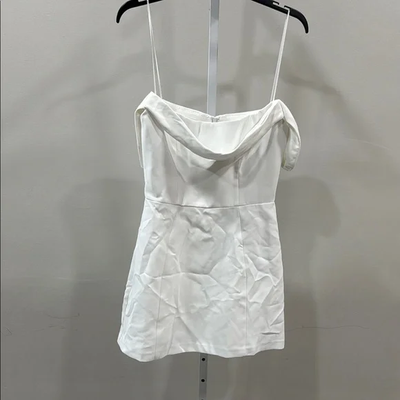 Amanda Uprichard White Off-Shoulder Mini Dress - Picture 2 of 7